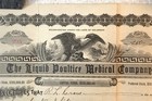 2 Antique Stock Certificate 250 Shares Each The Liquid Poultice Medical Co  1912