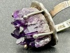 Vintage Taxco Mexico 925 Sterling Silver Raw Amethyst Druzy Crystal Sz 8 11 8g