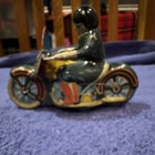 Vintage 1950s Taiyo Tin Friction Military Police Motorcycle     Japan    a   