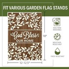 Christian Decorative Garden Flag  Religious Leaves Botanical God Bless Our Home