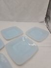 6 Vintage Fire King Delphite Blue Azurite Square Saucer Plate Mid Century 5 5 