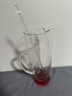 Vintage Martini Pitcher With Glass Stir Rose Pink Bottom