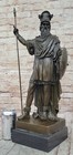 Tall Bronze Marble Persian King Royal Darius Sculpture Figurine Statue Artwork