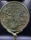 Ancient Antique Roman Bronze Mirror Antiquities Collectables Figures Engraved