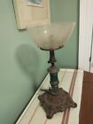 1880s Gas Parlor Lamp With Etched Bowl On Top  needs Exterior Conditioning