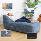 Giant Bean Bag Chair For Adults  59 x34    Big Faux Fur Plush Bean Bag Bluegrey