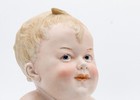 Gebruder Heubach Antique Germany Hand Painted Bisque Large Piano Baby Figure