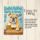 English Bulldog Beer Bar Sign Bark Brew Bull Dog Funny Metal Tin Decor Wall Art