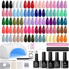 Beetles Gel Nail Polish Kit With U V Light -54 Pcs Gel Nail Kit Four Seasons Glo