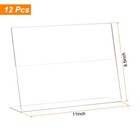 12 Pack 8 5x11  Acrylic Sign Holder L Shape Horizontal Menu Display Stand Clear