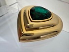Vintage Yves Saint Laurent Ysl Powder Compact Green Jewel Gold Heart New