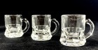 Vintage Miniature Beer Mug Stein Shot Glasses Clear Glass 1oz Mint Lot  3 