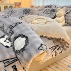 Duvet Cover Size double Sided Duvet Cover super Queen Cosmetic Bag-blue Gray