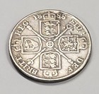 1888 Silver Double Florin Arabic 1 Date 4 Shilling Great Britain Uk England