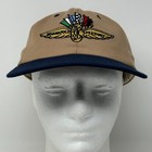 Vintage 90s Indianapolis Motor Speedway Hat Baseball Cap Indy 500 Snapback Beige