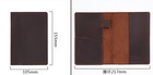Notebook Book Cover Jacket Slipcase Note Holder Cow Leather Case Bag Brown A286