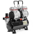 Pointzero 1 3 Hp Dual Piston Airbrush Compressor With Tank  Gauge And Water Trap