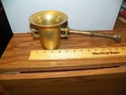 Vintage Heavy Solid Brass Apothecary Pharmacy Mortar And Pestle Set
