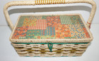 Vintage 1970s Singer Sewing Box Basket Filled With Sewing Accessories