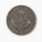 Bank Of Upper Canada Half Penny Token 1854 St  George Canada