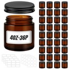 36 Pack 4 Oz Amber Glass Jars With Metal Lids - Small Candle   Storage Container