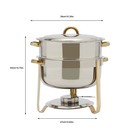 14 Qt Golden Stainless Steel Round Chafer Chafing Dish Set Full Size Warmer Pot