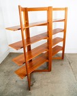 Mid Century Danish Modern Room Divider Wall Unit Solid Teak Wood Free Standing