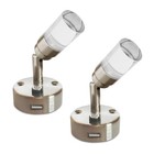 12v Led Reading Lights With Usb Charger Rv Nickel  Warm White  With Usb