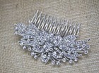 Silver Tone Hair Comb Bridal Wedding Crystal Rhinestone Hair Accessories Ha4867