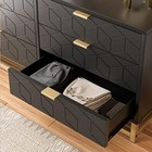 Modern Dresser With 6 Drawer For Bedroom  wood Storage Dresser Cabinet Furniture