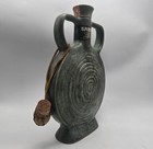 Vintage Sabra Liqueur Decanter Stoneware Bottle Flask Moon Lid Cap Israel Empty