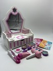 Melissa   Doug Beauty Salon Playset 18pc Wooden Vanity Child-safe Mirror