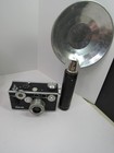 Vtg Argus Rangefinder Film Camera Bundle Flash Unit Leather Bag   Case Untested