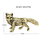Miniature Solid Brass Fox Figurine Tea Pet Ornament Crafts Vintage Animal Statue