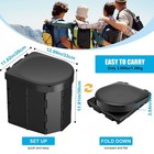 Portable Folding Camping Toilet With Lid And Retractable Toilet Paper Holder