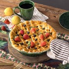 Vicrays Ceramic Pie Pan - 9 Inch Round Fluted And Deep Dish 9 Inch  Green