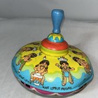 Rare Vintage Ohio Art 10 Little Indians Tin Litho Metal Toy Spinning Top Works