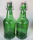 Green Glass Bottle Flip Top Stopper Trader Joe s Ginger Beer Brew Empty Lot 2