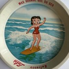 Vintage 1960s Betty Boop Surfing Coca Cola Tin Ashtray Refresco Lulu Mexico
