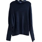 Prettygarden Navy Turtleneck Batwing Dolman Sleeve Sweater Women   s M Nwt