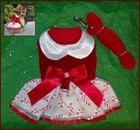 Nwt Doggie Design Special Holiday Red White Candy Cane Harness Dress Xs S M 