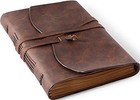 Leather Bound Journal For Men women  Rustic Vintage 5x7 Inch Dark Brown