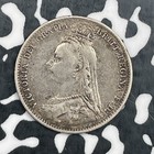 1889 Great Britain 6 Pence Sixpence Lot n2123 Silver 