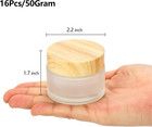 16 Pcs Glass Cosmetic Containers 50 Gram 50ml Empty Sample Jars With Leak Proof 