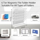 6 Tier Magnetic File Holder  No Drilling Installation File Cabinet White