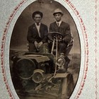 Antique Tintype Early Automobile Photo Two Men North Beach San Francisco 1905