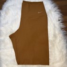 Nike Brown Women s Biker Knit Activewear Shorts Stretch Athletic Solid
