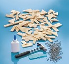 Totum 025042 King-carpenter Set Parts  Nails And Wooden Hammer  Wood Color  Medi