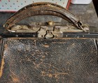 Antique Medical Doctor s Black Leather Bag 1800   s Early