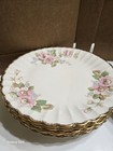 Estate Find  Set Of  12  Vintage Limoges China Rose 22kt Gold Trim Dinner Plates
